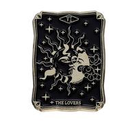Uijokdef Vintage Tarot Card The Magician Enamel Pin, Black and Gold Metal Brooch, Mystical Design, 1.18x0.83 Inch, 0.8 Inches, Brass, no gemstone