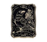 Uijokdef Vintage Tarot Card The Magician Enamel Pin, Black and Gold Metal Brooch, Mystical Design, 1.18x0.83 Inch, 0.8 Inches, Brass, no gemstone