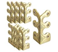 Uikdjgu 10PC Skiffers Baseboard Corner Protectors,Solid Brass Skirting Board Protectors,Baseboard Corner Protectors Gold