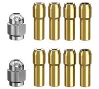 Uikdjgu 10Pcs Brass Collet for, Replacement 4485 Quick Change Rotary Drill Nut Tool Set with Two Metal Change Collet Nut