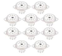 Uikdjgu 10PCS Ceramic B9A Silver-Plated 9Pin Vacuum Tube Socket Panel Chassis Mount for ECC81 ECC82 ECC83 EL84 6922 Vacuum Tube
