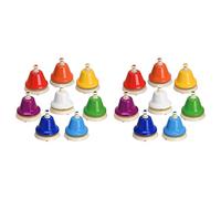 Uikdjgu 16X Desk Bells, 8 Notes Diatonic Metal Hand Bells, Rainbow Music Bells, Musical Learning Teaching Percussion Instrument