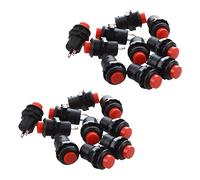 Uikdjgu 20 Pcs Latching Action SPST Round Red Push Button Switch AC 125V 3A