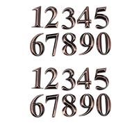 Uikdjgu 20Pc Gate Digits 0 to 9 Number Tag Numeral Door Plaque House Drawer Sign Plating Hotel Home Sticker Bronze