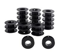 Uikdjgu 20pcs Empty Spools, 2.1x0.7 Inch Plastic Thread Spools Ribbon Spools Black Craft Spools Wire Spool Weaving Bobbins