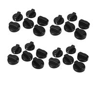 Uikdjgu 24 PCS Kitchen Black Plastic Gas Stove Cooker Control Knobs