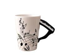 Uikdjgu 240Ml Ceramic Mug Music Ceramic Mug Cute Coffee Tea Milk Stave Mugs and Cups with Handle Novelty Gifts Piano