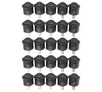 Uikdjgu 25 Pcs SPST Black Button On/Off Round Rocker Switch AC 6A/125V 3A/250V