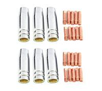 Uikdjgu 26Pcs CO2 Mig Welding Torch Aircooled MB 15AK Contact Tip Holder Gas Nozzle 0.8mm Welder Shield Shroud Nozzle Tip Kit