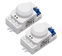 Uikdjgu 2X 5.8GHz HF System LED Microwave 360 Degree Motion Sensor Light Switch Body Motion Detector,White