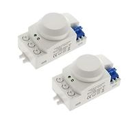 Uikdjgu 2X 5.8GHz HF System LED Microwave 360 Degree Motion Sensor Light Switch Body Motion Detector