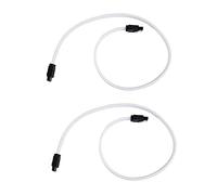 Uikdjgu 2X 50CM 3.0 III SATA3 7pin Data Cable 6Gb/s SSD Cables HDD Hard Disk Data Cord (White)