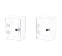 Uikdjgu 2X Acrylic Donation Ballot Box- Tip Jar for Money with Lock Key Suggestion Box Comment Box Vote Box
