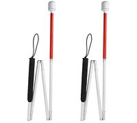 Uikdjgu 2X Aluminum Folding Cane 4-Sec Folding Cane with Rolling Tip for Blind Walking Stick