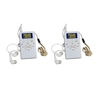 Uikdjgu 2X Digital Fm Radio Mini Speaker Portable Receiver Display Single Band Music Player Led Display White