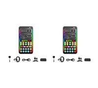 Uikdjgu 2X I9 Voice Changer Full Kit Multiple Audio Effect Bluetooth Live Sound Cards Ultra-Thin Live Sound Card Mic Tool