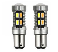 Uikdjgu 2X LED Light Dual Color Bulb 1157 BAY15D P21/5W 5630 20SMD Canbus Car Brake Reverse Lamp Turn Signal White Amber A
