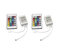 Uikdjgu 2X LED RGB Controller Control IR 24 Keys White 12V