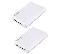 Uikdjgu 2X Portable USB Charger 5V 2A 18650 Power Bank Battery Box for iPhone6 Smartphone Colour:White