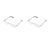 Uikdjgu 2X Unisex Flexible Rimless Reading Glasses Light Eyeglass 3.00 with Case