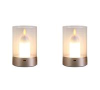 Uikdjgu 2X USB Candle Light Rechargeable Flameless Electric LED Candle Dancing Moving Candles Light Home Decoration