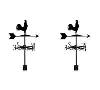 Uikdjgu 2X Weathervane with Animal Chickens Garden Stake Vane Wind Direction Indicator Rooster Cockerel Ornament Art Craft