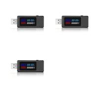 Uikdjgu 3X 6 in 1 USB Tester DC4-30V IPS Display Digital Voltage Power Timing Capacity Meter Detector for Current, Voltage,Black