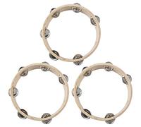 Uikdjgu 3X 8Inch Musical Tambourine Tamborine Drum Round Percussion Gift for KTV Party