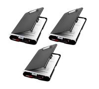 Uikdjgu 3X Clip Board Organizer Clipboards with Storage Nursing Clipboard Foldable File Folder Plastic Clipboard (Black)