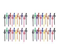 Uikdjgu 48Pcs Students Note Pencils Musical Note Pencils with Eraser Colorful Music Pencils Wooden Treble Clef Bent Pencil