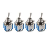 Uikdjgu 4X AC 3A/250V 6A/125V 6 Pin DPDT On/on 2 Position Mini Toggle Switch Blue