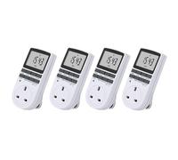 Uikdjgu 4X UK Plug Digital Timer Plug Socket, Electrical Programmable Plug in Timer Switch for Light, B and More,13A/2900W Max
