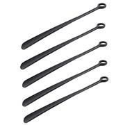 Uikdjgu 5 Pcs 18.5Inch Plastic Extra Long Handle Shoe Horn Shoehorn Flexible Easy Sturdy Slip Aid, 1X Black