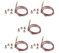 Uikdjgu 5 Pcs 900mm Gas Stove Universal Thermocouple Kit M6X0.75 with Spilt Nuts (Five) Replacement Thermocouple