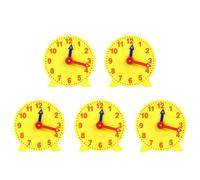 Uikdjgu 5pcs 4 Inch Student Learning Clock Time Model Teacher Gear Clock 12/24 Hour School Learning Tools