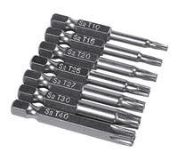 Uikdjgu 7Pcs Set Star Bit Screwdriver Drill Bits Screw Driver Magnetic 1/4Inch Hex Shank Hand Tools Five-Pointed Star Bore Hole