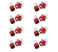 Uikdjgu 8X 16 Amp 5 Pin Plug & Socket Weatherproof IP44 3 Phase 380-415v 3P + N + Earth 16A
