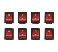 Uikdjgu 8X Red Light 4 Pin DPST ON/Off Snap in Rocker Switch 15A/250V 20A/125V AC 28x22mm