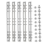 Uikdjgu B5 9-Hole Ring Binder Mechanisms, 4 Set Binder Spine Replacement for Binder Planners,2cm, Silver