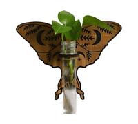 Uikdjgu Butterfly Wall Mounted Breeding Station, Wooden Hanging Plant Stand, Plant Stand with Plastic Tubes, Hydroponic Plants B