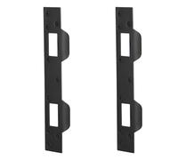 Uikdjgu Door Strike Plate Double Holes, Heavy-Duty Reinforcement Plate for Door Handle and Deadbolt (2Pcs, Black) Easy Install Easy to Use