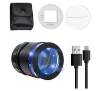 Uikdjgu Loupe Magnifier 10x,Rechargeable Jewelers Magnifying Glass with LED Light and Scale, Adjustable Length Magnifier