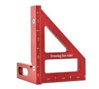 Uikdjgu Multi-Angle Measuring Ruler,45/90 Degree Aluminum Alloy Woodworking Square Protractor,Miter Triangle Ruler Easy Install Red