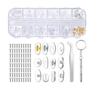 Uikdjgu Screw-in Glasses Nose Pad Eyeglass Replacement Kit Soft Jelly-Like & Air Chamber Silicone Nose Pads
