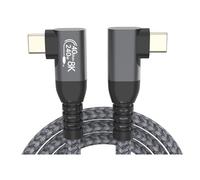 Uikdjgu USB 4 90 Degree Angle Cable 40Gbps USB4 Elbow Type C Data Transfer Cable USB C PD240W Fast Charging 1.5M