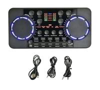 Uikdjgu V300 Pro Sound Card Bluetooth-Compatible Audio Interface Mixer DJ Digital Effect Noise Reduction Console USB Record