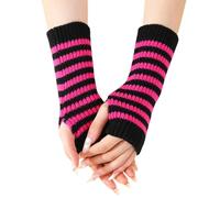 UIKGVX 2pcs Versatiles Stripes Mittens Outdoor Activity Gloves Personality Styles Gloves for Running, Cycling, Skiing Trendy Youth Gloves