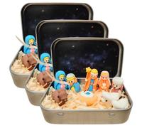 UIKGVX Christmas Story Gift Set with Figurines Environmentally Safe Bethlehem Scene for Seasonal Home Styling in a Tin Box Recyclable Holiday Centerpiece