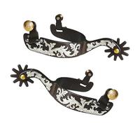 UIKGVX Horse Boot Spur Hand Carved Decoration with Turnable Gear Western Boy Horses Metal Boot Easy to Use Metal for Men Women Mens Roping