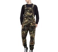 UIKIFY Camouflage Dungarees Men Workwear Camo Cargo Bib and Brace Overall Adjustable Strap Jumpsuits Denim Overalls Trousers Dungarees with Multiple Pockets Loose Fit Rompers